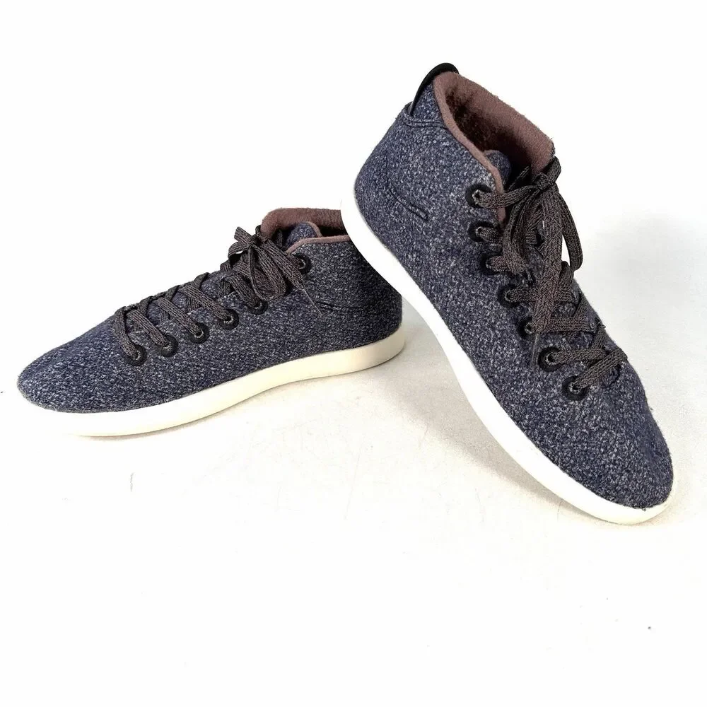 Allbirds Women’s Merino Wool Piper Mid Lace Up Sneaker Matterhorn Blue Size 10